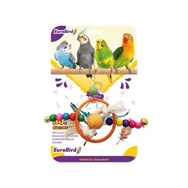 Euro Bird Boncuklu Halka Kuş Oyuncağı Renkli