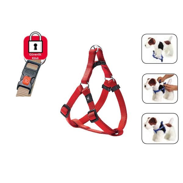 Karlie Kilitli Köpek Göğüs Tasması Xsmall Kırmızı 20-35 Cm