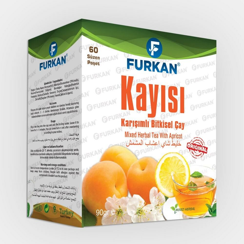 Furkan Kayısı Karışımlı Bitkisel Çay 60 Süzen Poşet