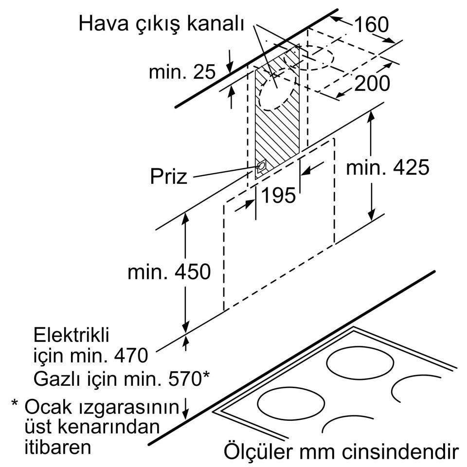 Profilo DVK6J661 Eğimli Davlumbaz