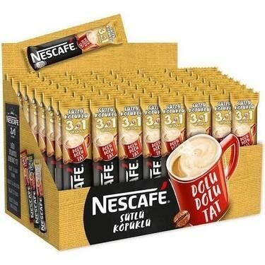 Nescafe 3'ü 1 Arada Sütlü Köpüklü - 72'li Paketi