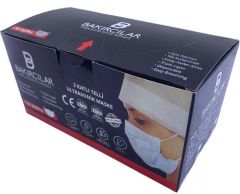 Ultrasonik Cerrahi Maske 3 Katlı - 50'li Paket / Kırmızı
