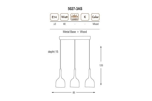 5027-3AS- 3 lü Sıralı Sarkıt