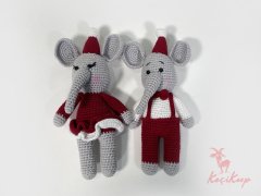 Amigurumi İkili Fil Oyuncak