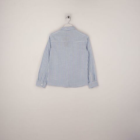 Mutlu Kids Çizgili Erkek Çocuk Gömlek Mavi - 1 Yaş