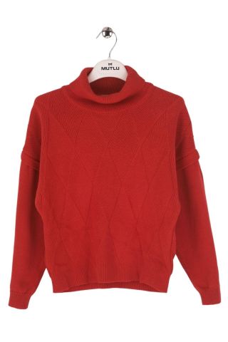 Mutlu Kids Balıkçı Kız Çocuk Kazak Kırmızı - 5-6 Yaş