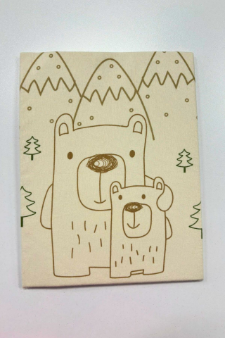 Ayıcık Desenli Pazen Bebek Battaniyesi KAHVE