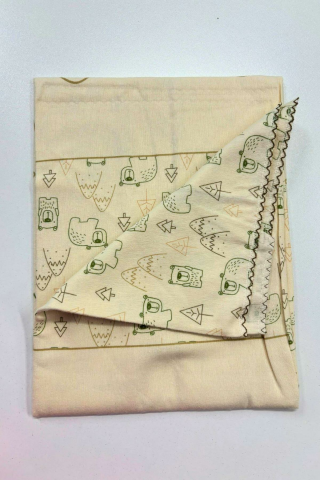 Ayıcık Desenli Pazen Bebek Battaniyesi KAHVE