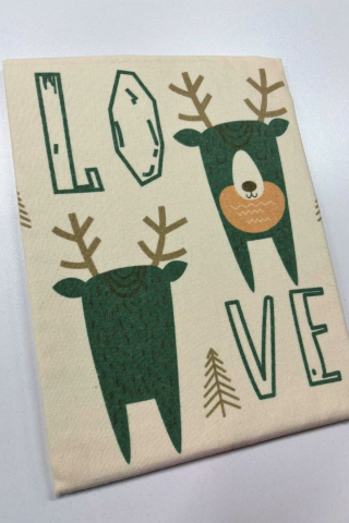 Geyik Desenli Pazen Bebek Battaniyesi Yeşil