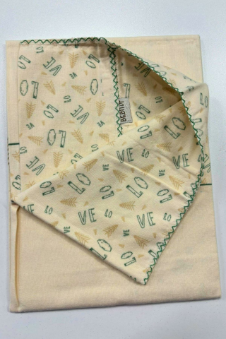 Geyik Desenli Pazen Bebek Battaniyesi Yeşil