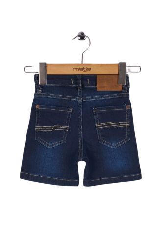 Mutlu Kids Erkek Çocuk Bebek Kot Şort Lacivert - 3 Yaş