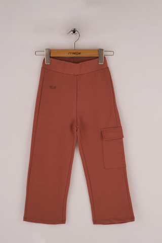 Mutlu Kids Kargo Cepli Kız Çocuk Eşofman Altı Kiremit - 9 Yaş