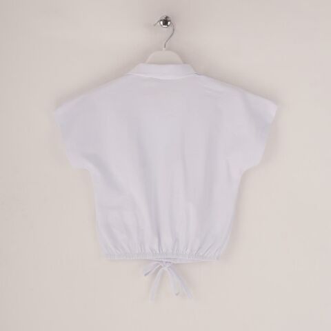 Mutlu Kids Belden Bağlamalı Kız Çocuk Gömlek Beyaz - 15 Yaş