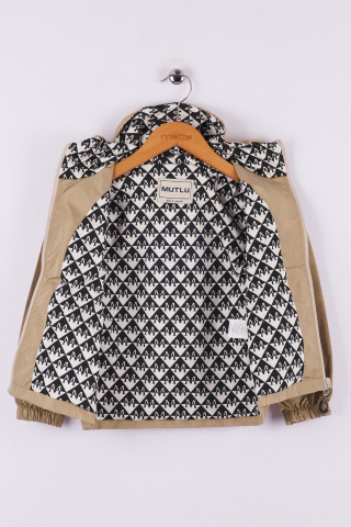 Mutlu Kids Erkek Çocuk Kapüşonlu Yağmurluk Haki - 9 Yaş