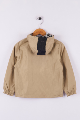 Mutlu Kids Erkek Çocuk Kapüşonlu Yağmurluk Bej - 9 Yaş