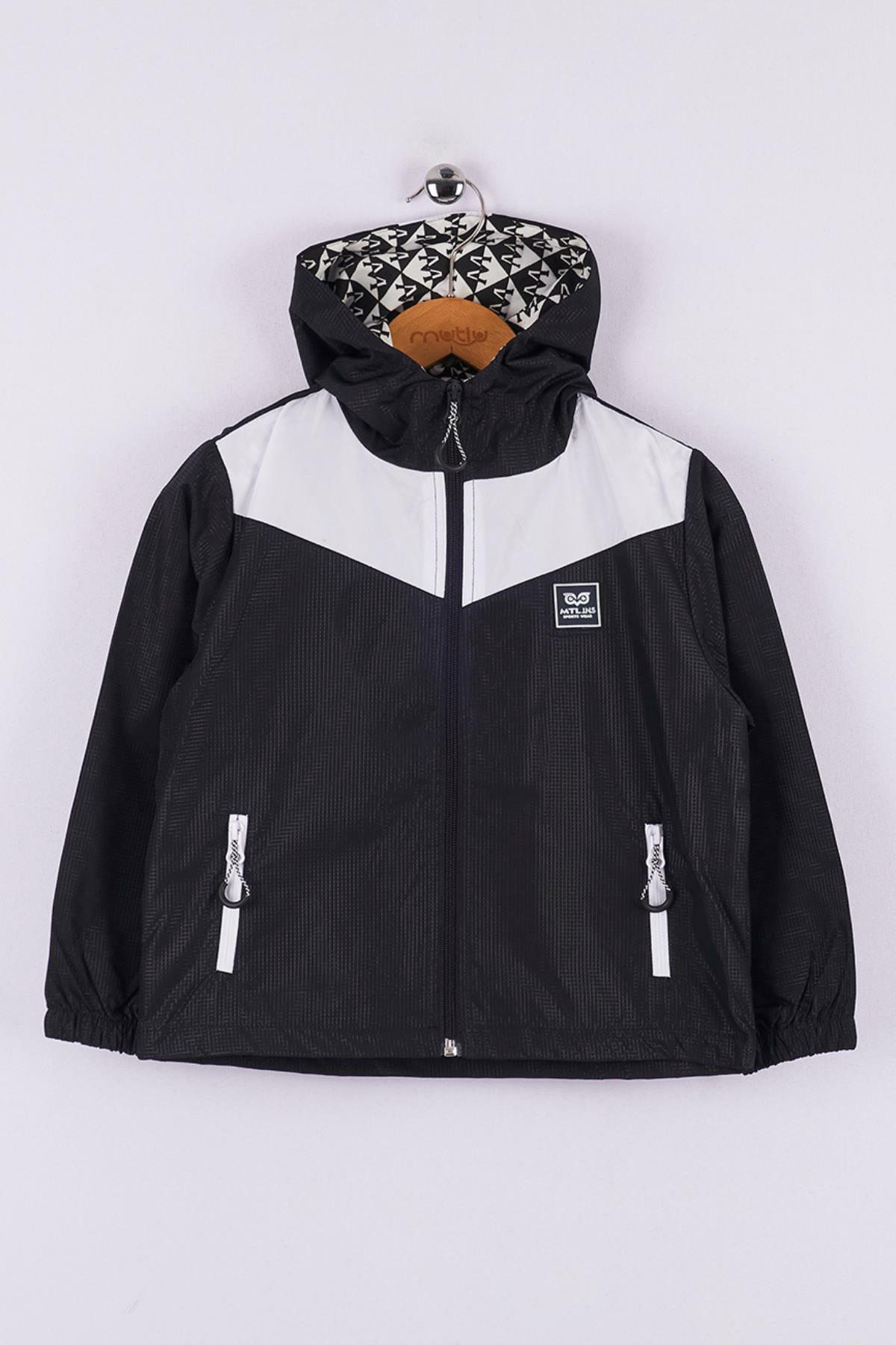 Mutlu Kids Erkek Çocuk Kapüşonlu Yağmurluk Lacivert - 9 Yaş