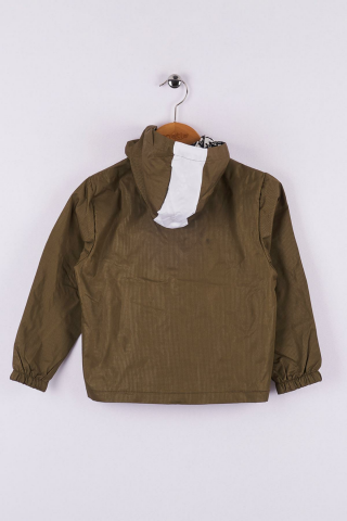 Mutlu Kids Erkek Çocuk Kapüşonlu Yağmurluk Haki - 8 Yaş