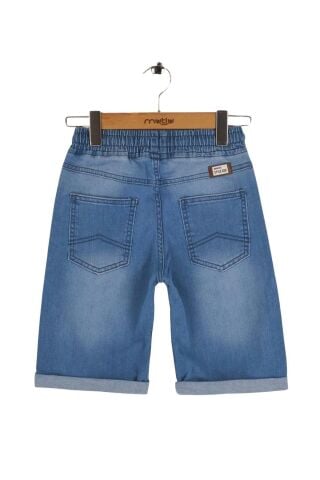 Mutlu Kids Beli Lastikli Erkek Çocuk Kot Kapri Şort Füme - 4 Yaş