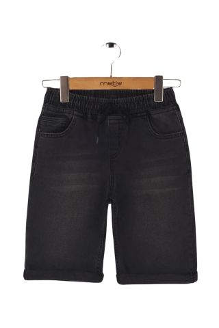 Mutlu Kids Beli Lastikli Erkek Çocuk Kot Kapri Şort Füme - 4 Yaş