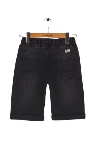 Mutlu Kids Beli Lastikli Erkek Çocuk Kot Kapri Şort Füme - 4 Yaş