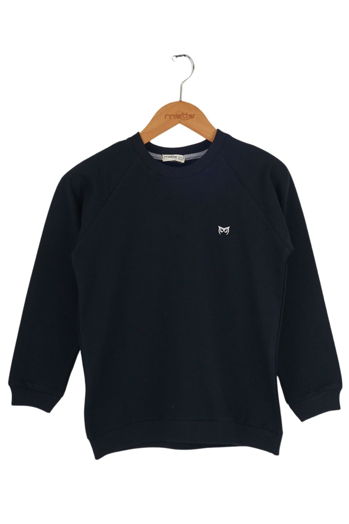 Mutlu Kids Bisiklet Yaka Erkek Çocuk Sweatshirt Lacivert - 9 Yaş