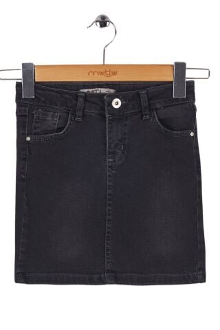 Mutlu Kız Kot Etek ORTA MAVİ - 1 Yaş