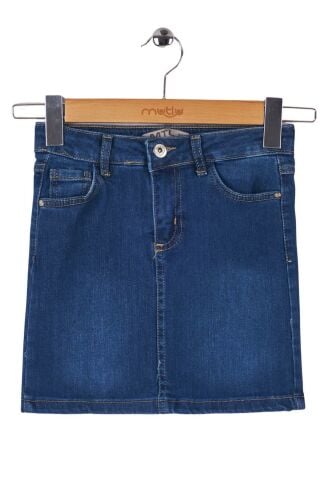 Mutlu Kız Kot Etek ORTA MAVİ - 1 Yaş