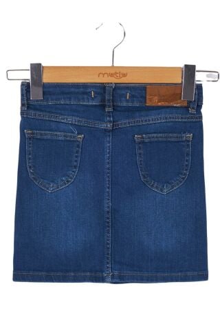 Mutlu Kız Kot Etek ORTA MAVİ - 1 Yaş