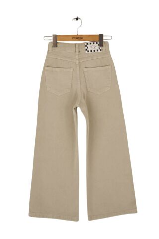 Mutlu Kids Kız Çocuk Wide Leg Kot Pantolon Yeşil - 9 Yaş