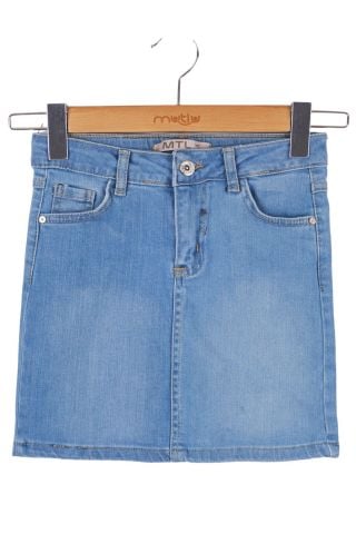 Mutlu Kız Kot Etek Açık Mavi - 2 Yaş