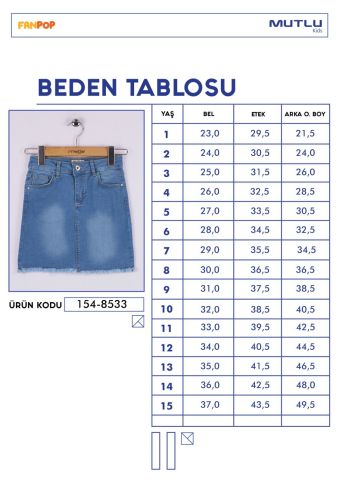 Mutlu Kız Kot Etek Koyu Mavi - 5 Yaş