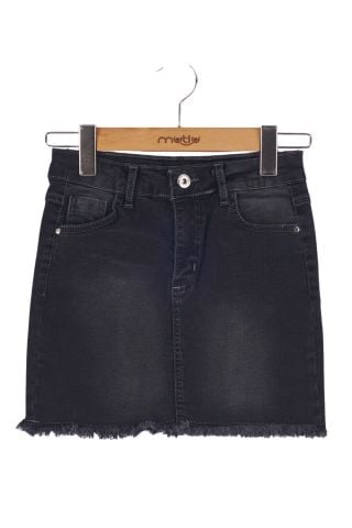 Mutlu Kız Kot Etek ORTA MAVİ - 6 Yaş