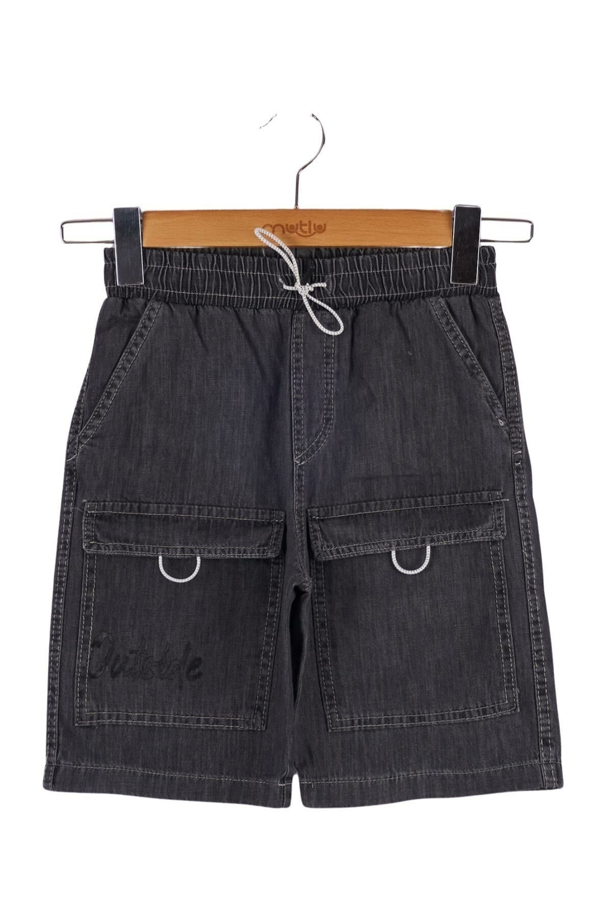 Mutlu Kids Erkek Çocuk Bermuda Şort Füme - 9 Yaş