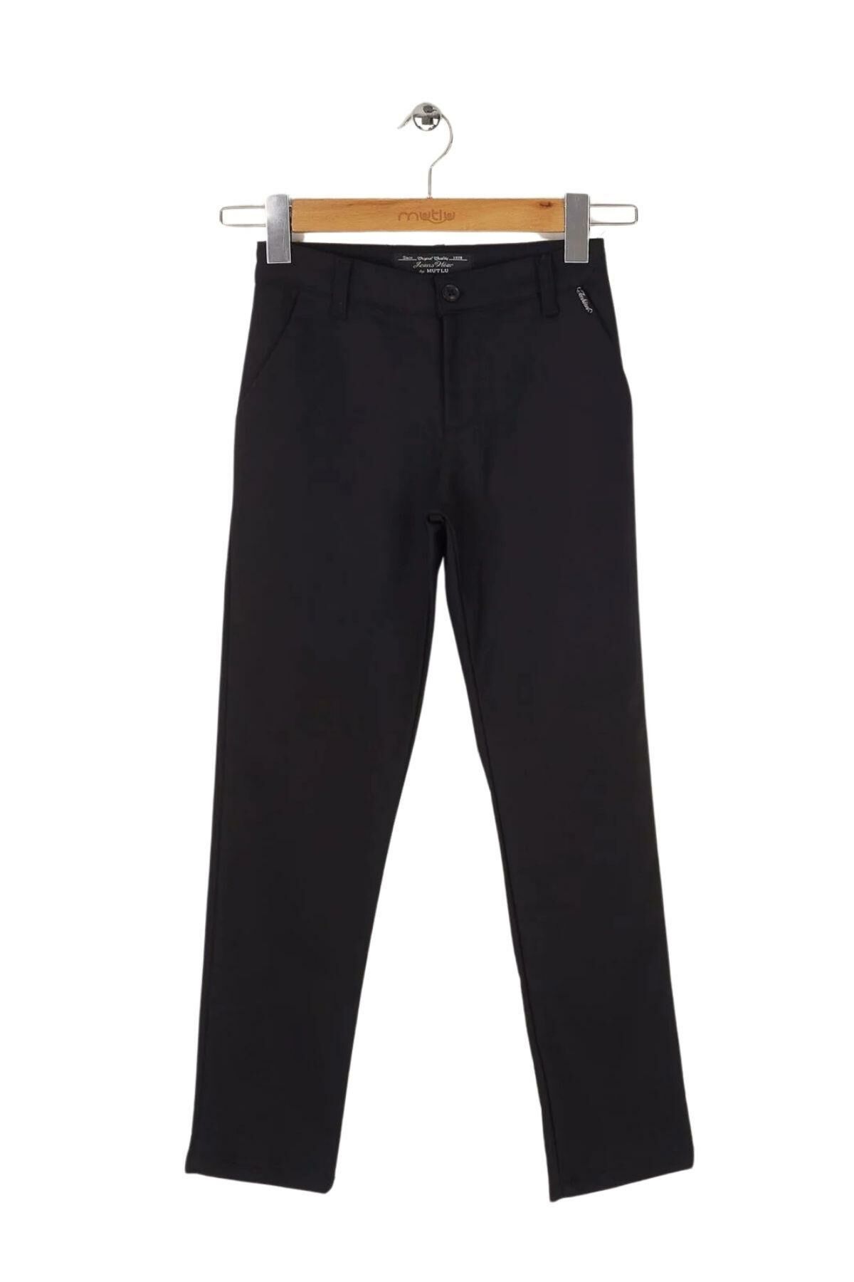 Mutlu Kids Cepli Kız Çocuk Okul Pantolonu Siyah - 14 Yaş