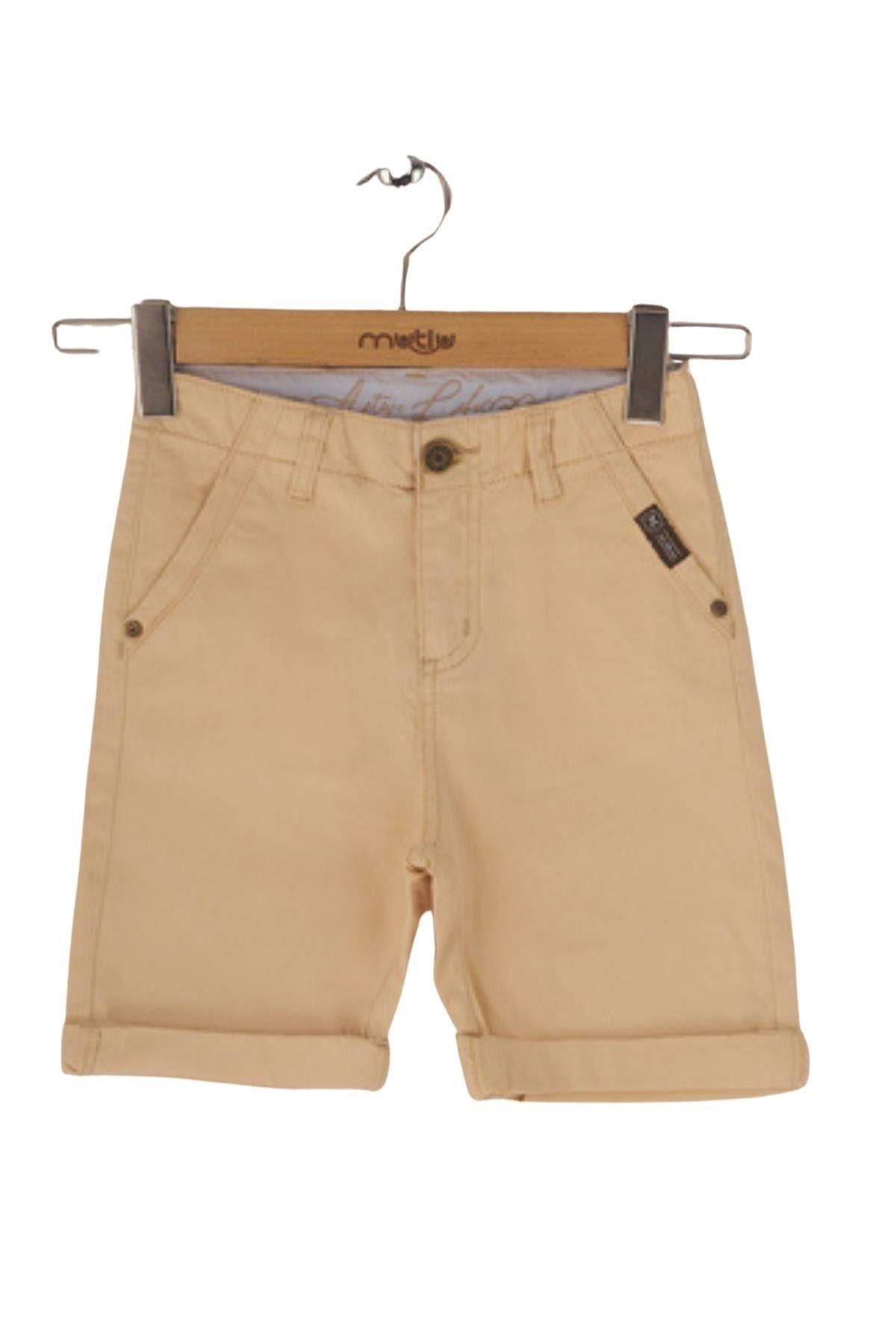 Mutlu Kids Cep Detaylı Erkek Çocuk Kapri Şort AÇIK BEJ - 3 Yaş