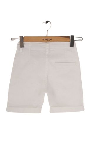 Mutlu Kids Cep Detaylı Erkek Çocuk Kapri Şort Beyaz - 6 Yaş
