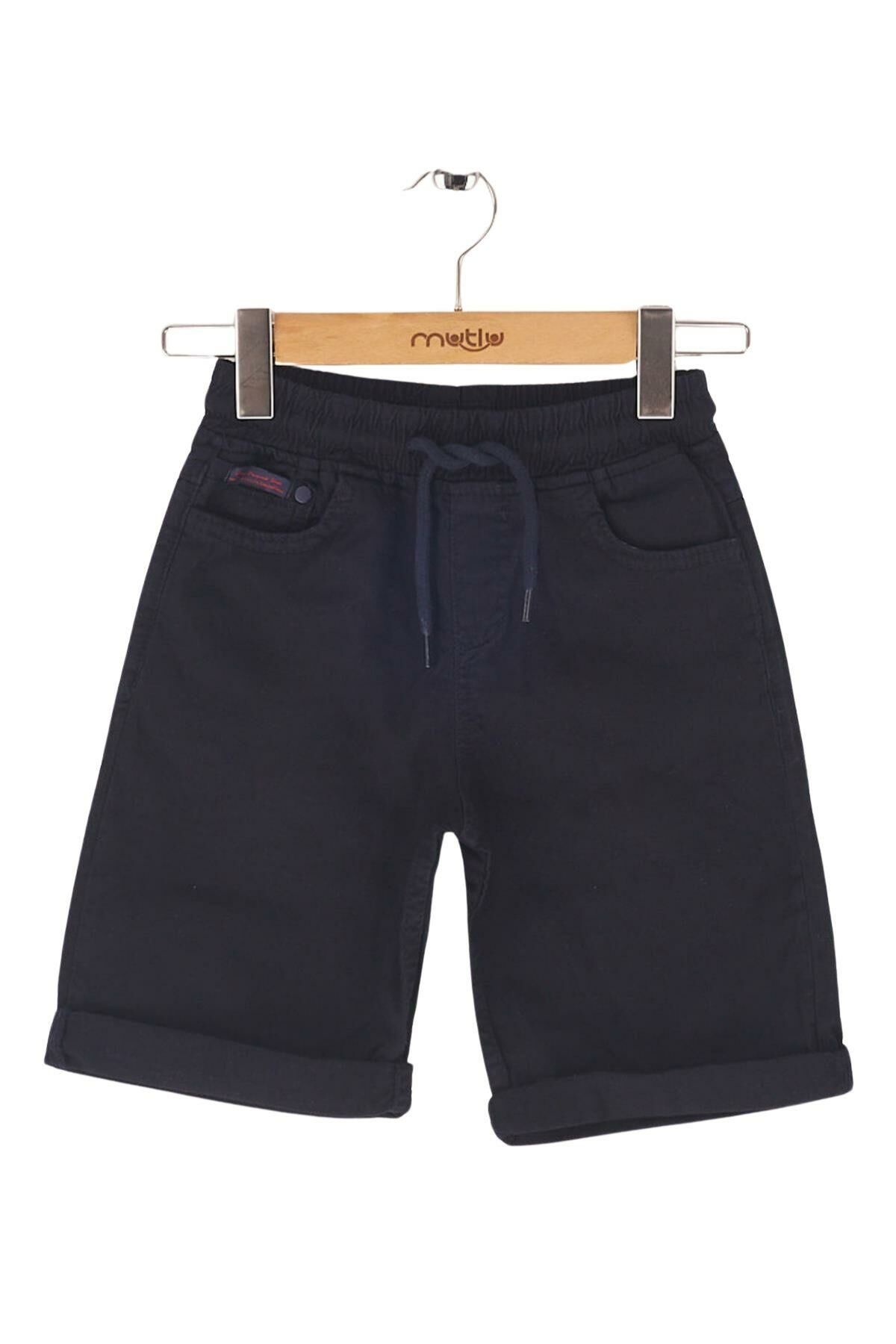 Mutlu Kids Beli Lastikli Erkek Çocuk Kapri Şort Lacivert - 9 Yaş