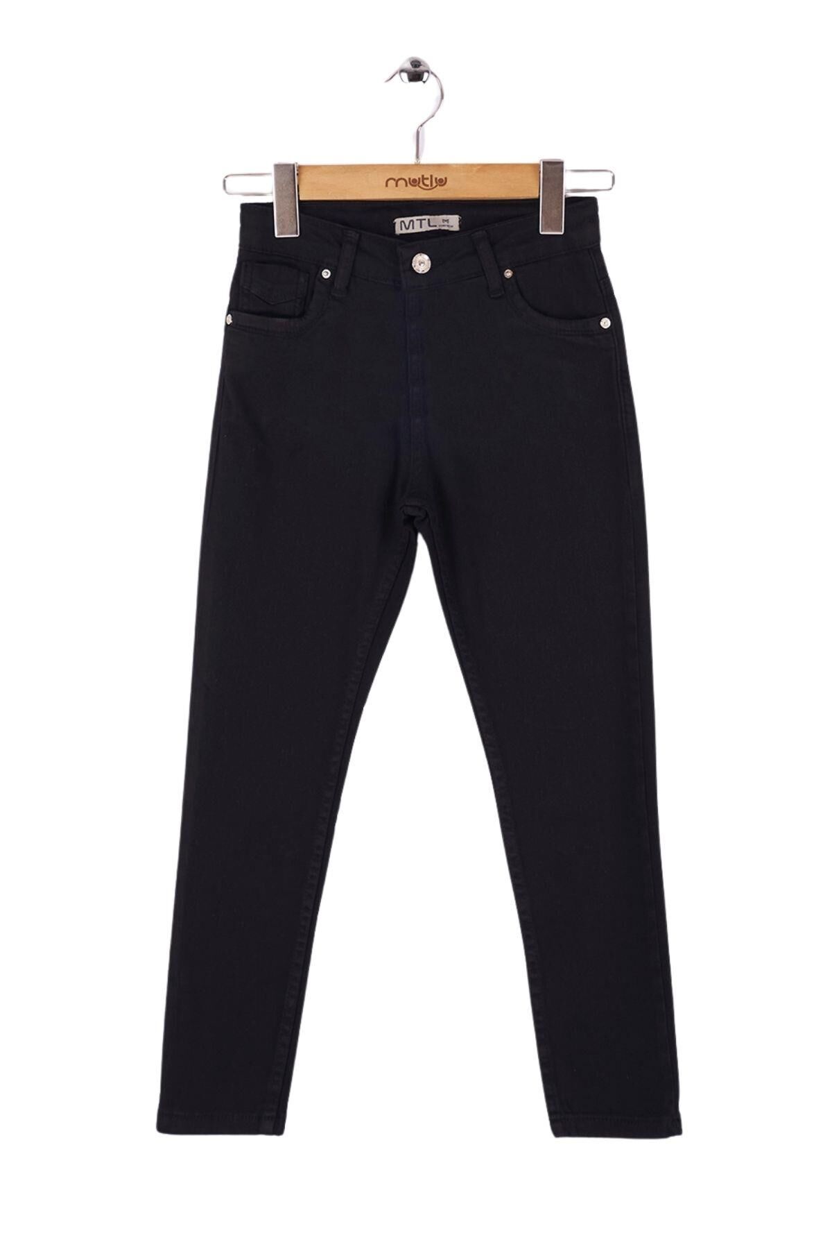 Mutlu Kids Kız Çocuk Gabardin Pantolon Siyah - 10 Yaş