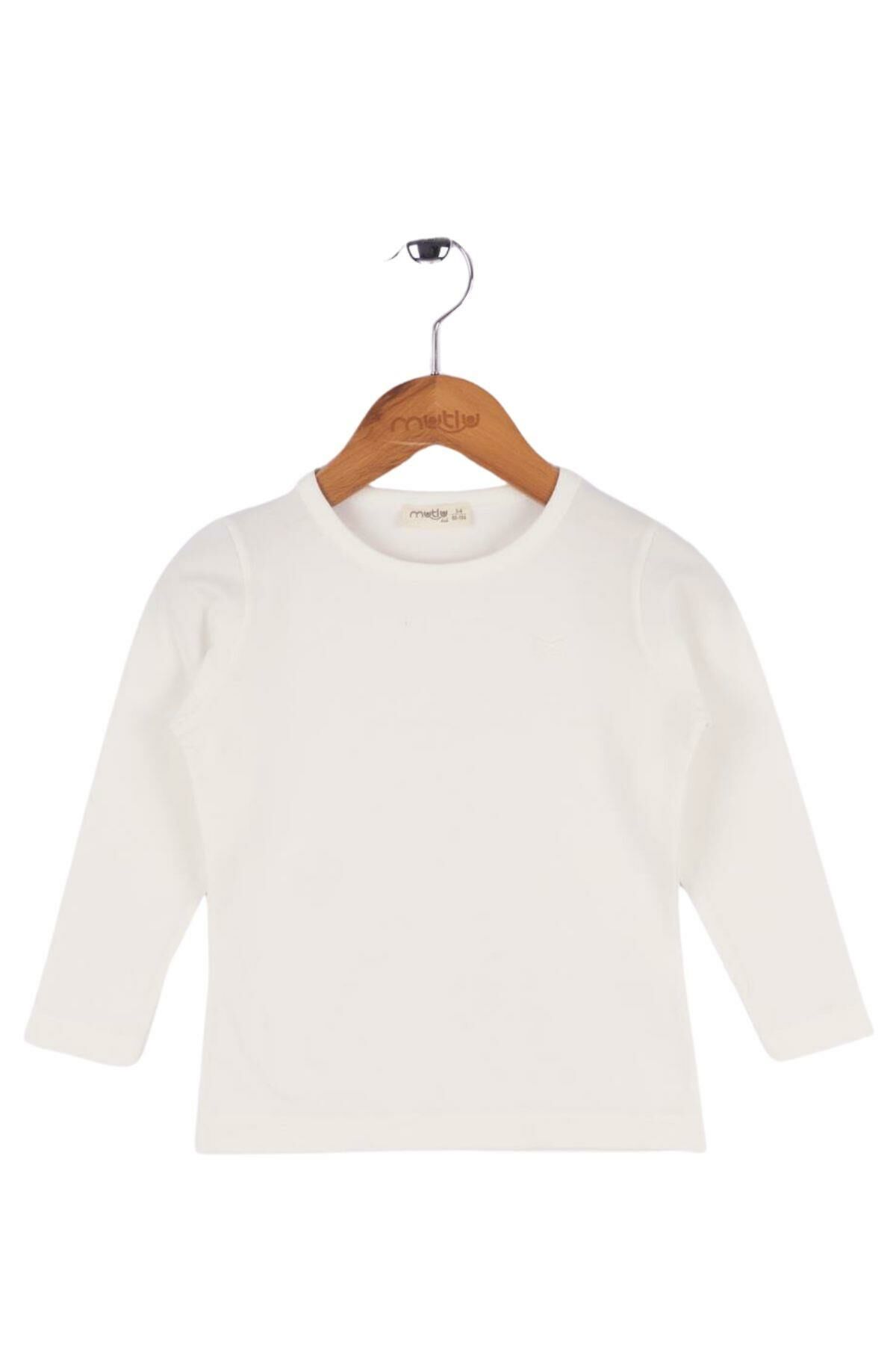 Mutlu Kids Basic Kız Çocuk Uzun Kollu Tişört EKRU - 3-4 Yaş