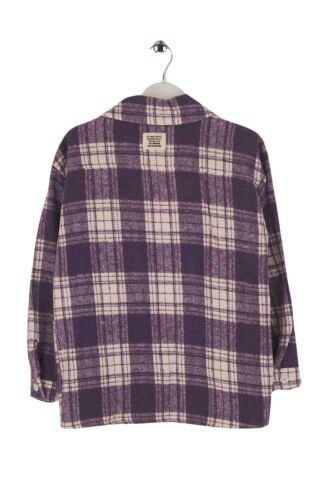 Mutlu Kids İçi Kürk Astarlı Kalın Ekose Kız Çocuk Gömlek Mor - 9 Yaş