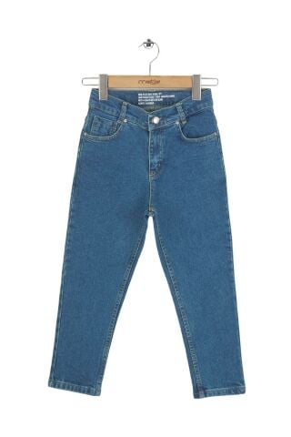 Mutlu Kids Kız Çocuk Mom Jeans Füme - 9 Yaş