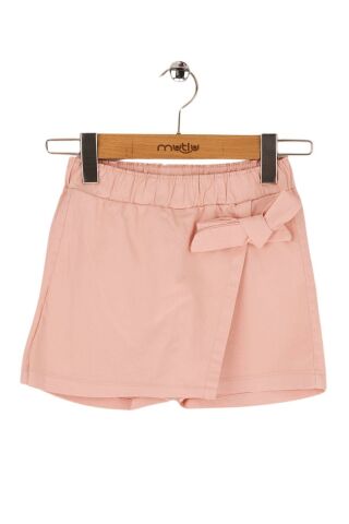 Mutlu Kids Fiyonk Detaylı Kız Çocuk Bebek Gabardin Şort Etek Pembe - 5 Yaş