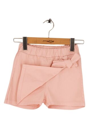 Mutlu Kids Fiyonk Detaylı Kız Çocuk Bebek Gabardin Şort Etek Pembe - 5 Yaş