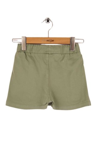 Mutlu Kids Fiyonk Detaylı Kız Çocuk Bebek Gabardin Şort Etek Haki - 5 Yaş