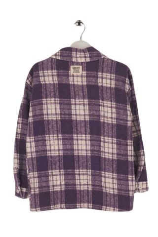 Mutlu Kids İçi Kürk Astarlı Kalın Ekose Kız Çocuk Gömlek Mor - 9 Yaş