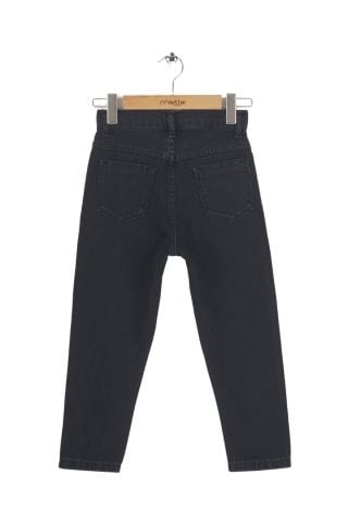 Mutlu Kids Kız Çocuk Mom Jeans Füme - 9 Yaş