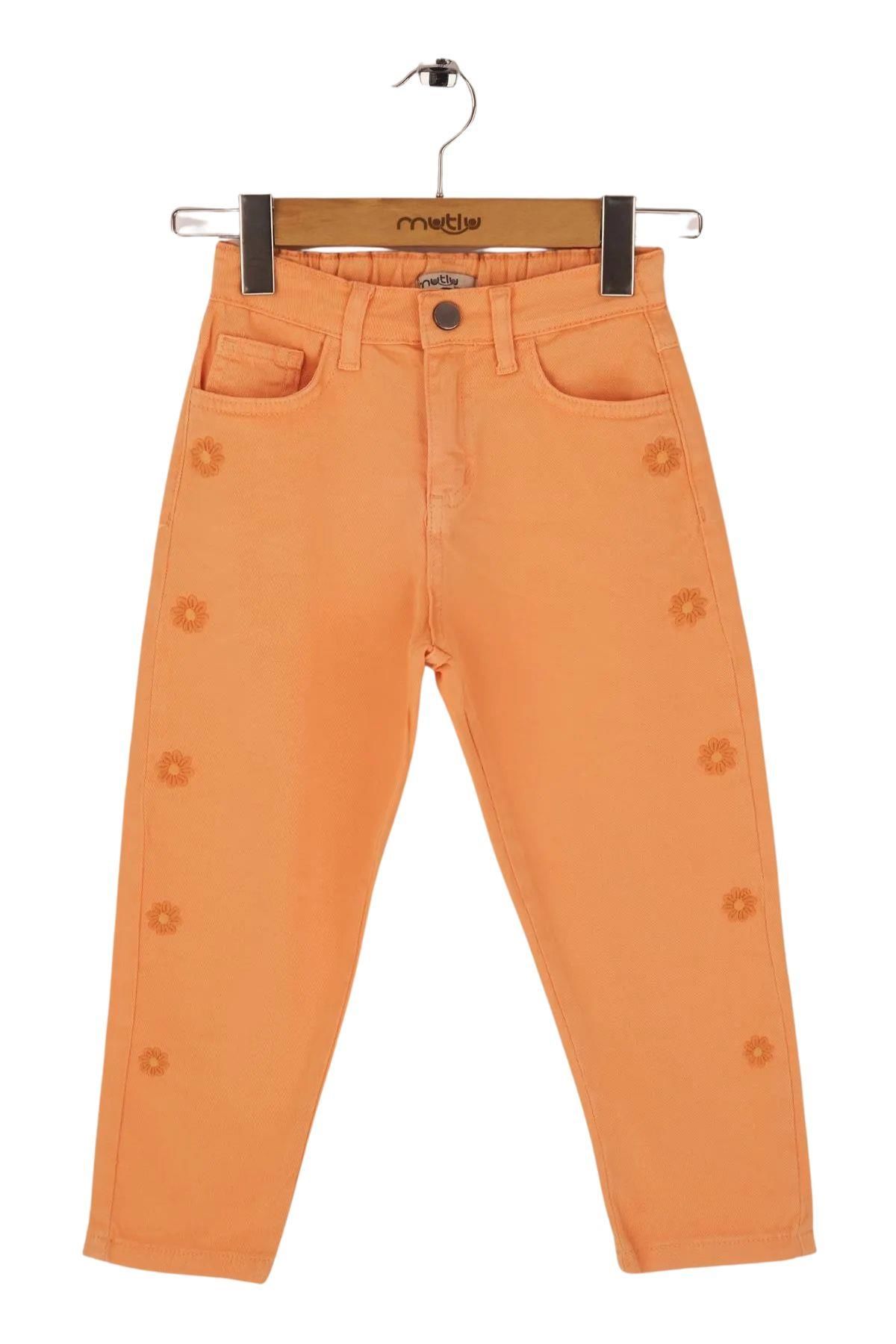 Mutlu Kids Kız Çocuk Bebek Pantolon Turuncu - 3 Yaş
