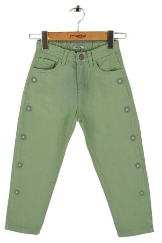 Mutlu Kids Kız Çocuk Bebek Pantolon Yeşil - 5 Yaş