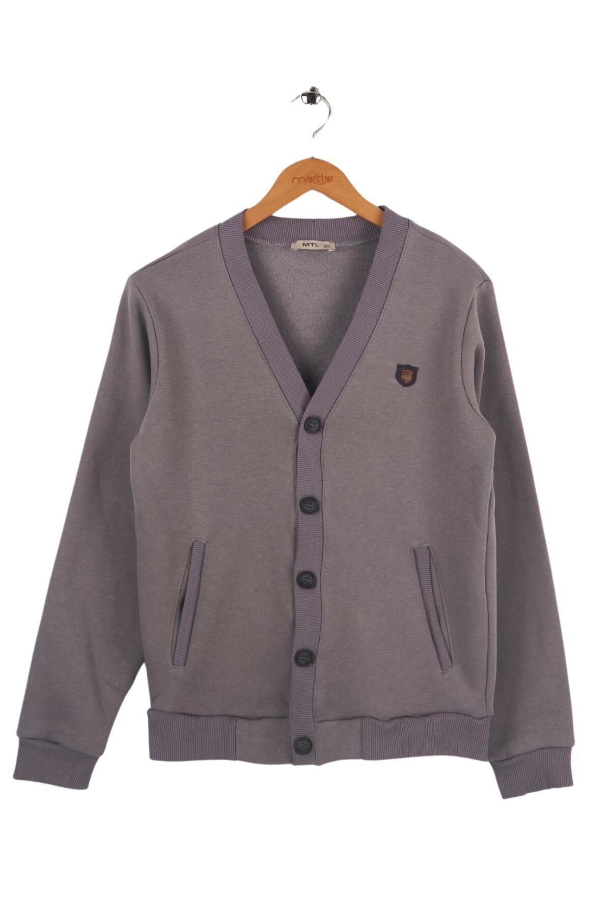 Mutlu Kids Şardonlu Önden Düğmeli Erkek Çocuk Hırka Antrasit - 9 Yaş