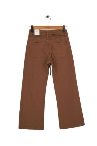 Mutlu Kids Kız Çocuk Wide Leg Kot Pantolon KAHVE - 9 Yaş